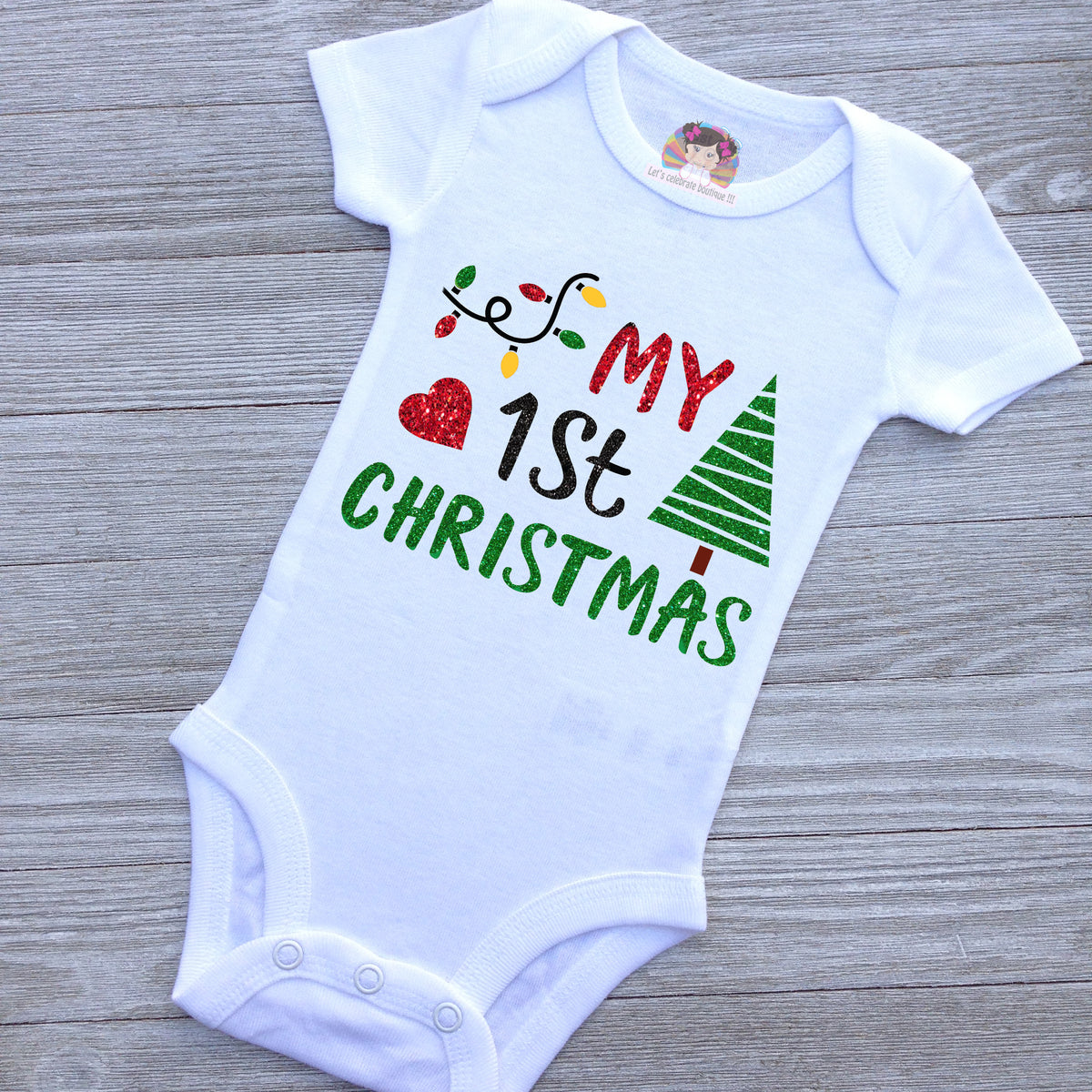 Let s Celebrate Boutique My First Christmas Kids Shirt Short Sleeve