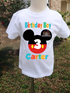 Mr. Mouse Birthday Boy Shirt,Third Birthday Boy Shirt