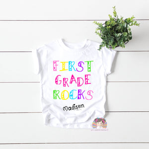 First Grade Rocks Girl Shirt