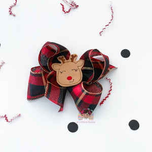 Buffalo red plaid hair bow, Red Plaid Hair Bow, Christmas Plaid Hair bow