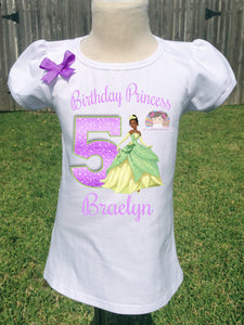 Princess Tiana Birthday Shirt- The princess and the Frog Birthday Shirt