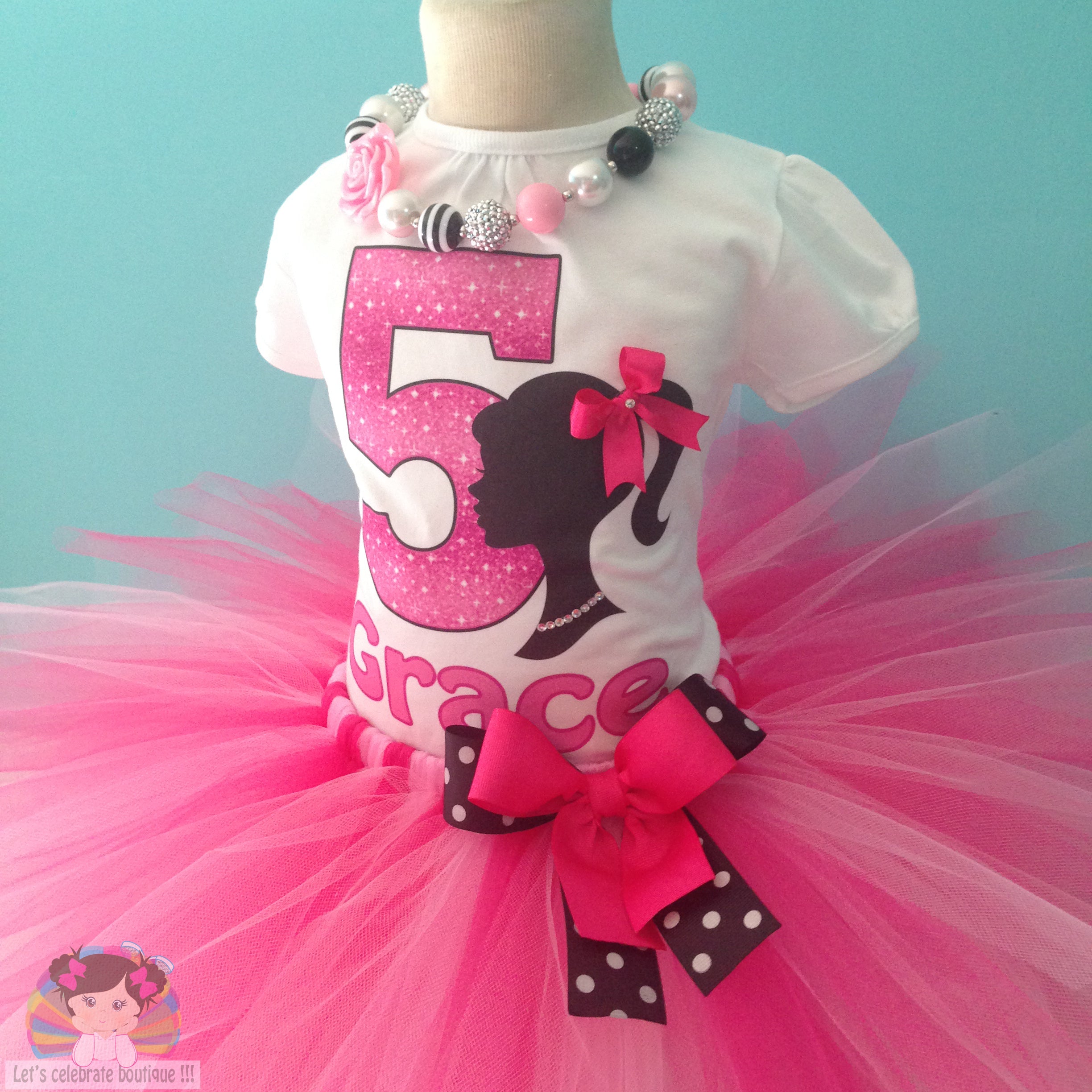 Silhouette Doll Birthday Tutu Outfit