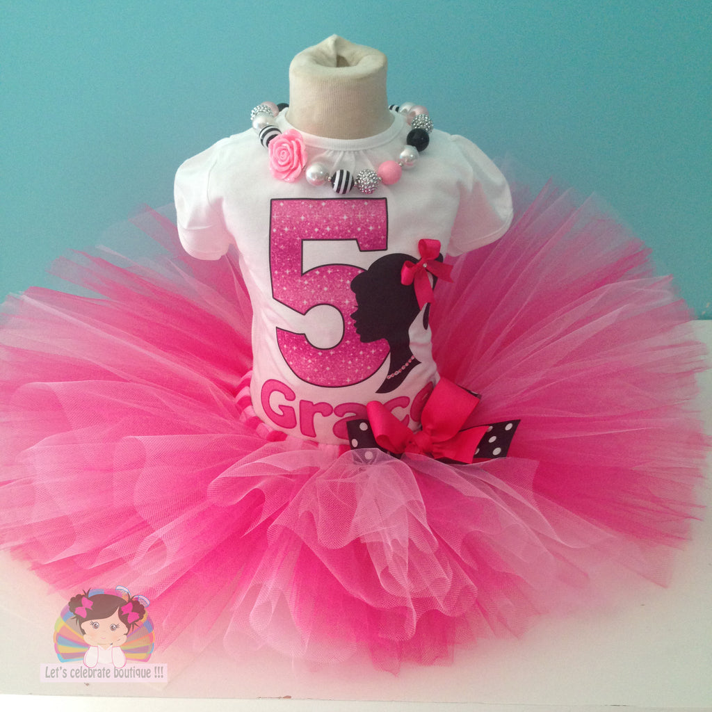 Silhouette Doll Birthday Tutu Outfit