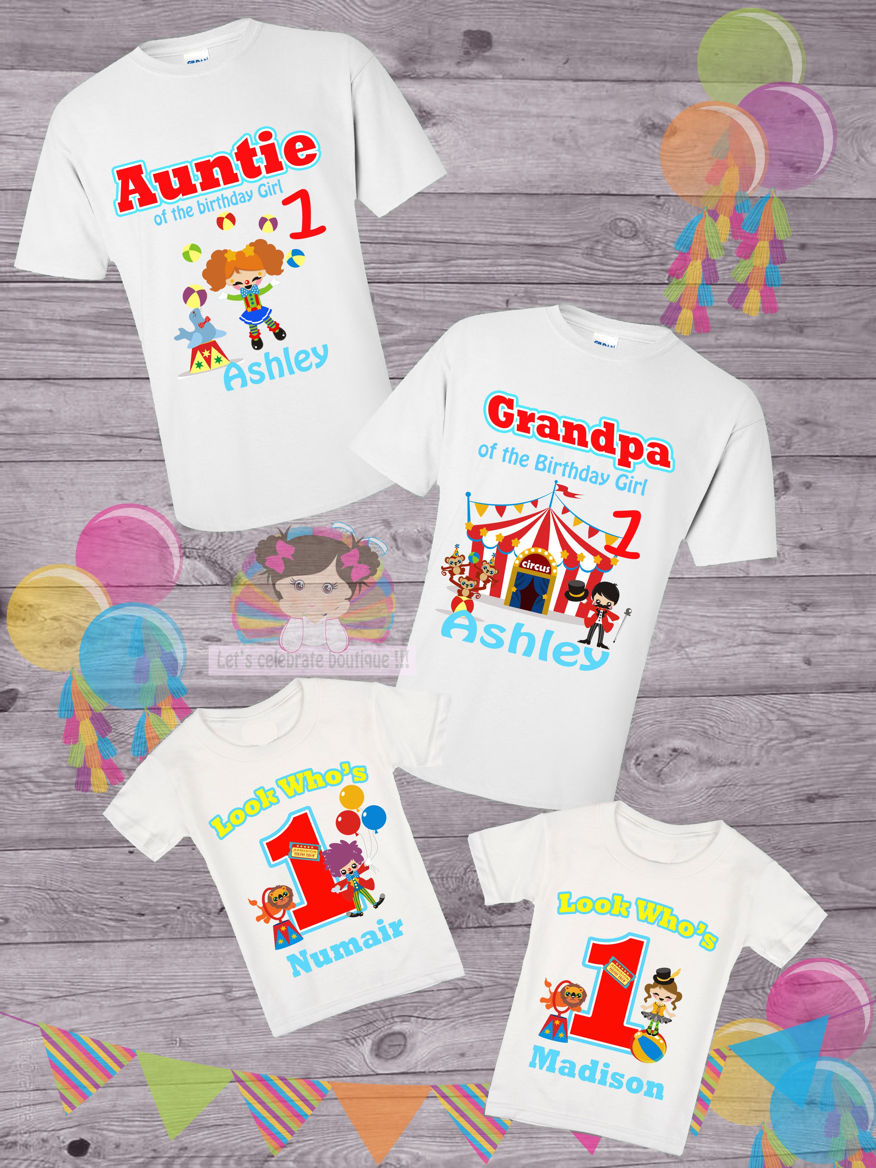 Circus Family Birthday Shirt Bundle Set-Circus Matching Birthday Shirts