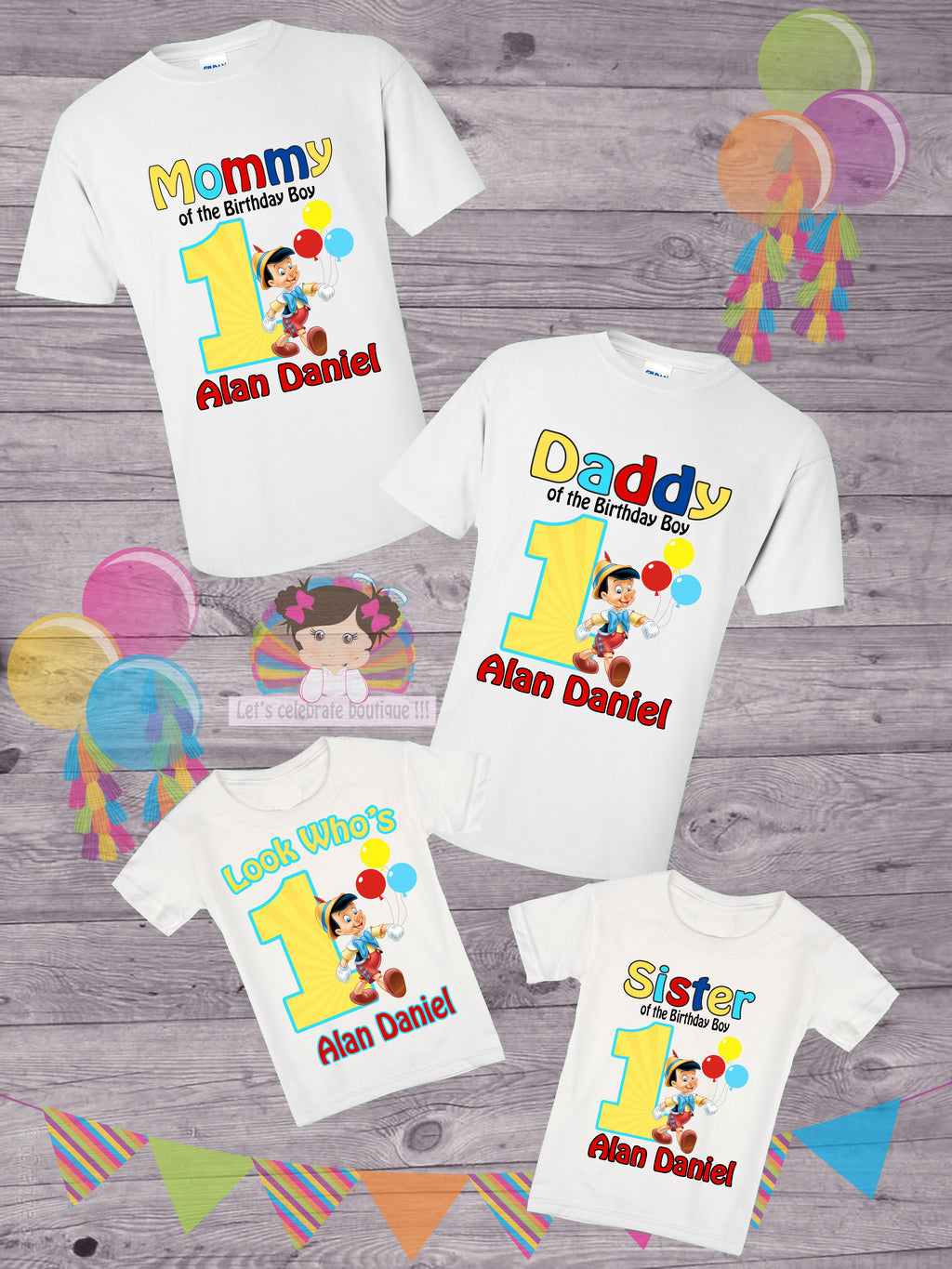 Pinocchio Family Birthday Shirt,Pinocchio Family bundle shirts