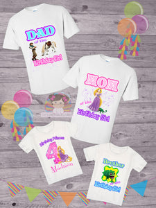 Rapunzel Family Birthday Shirts -Tangled Birthday Shirts