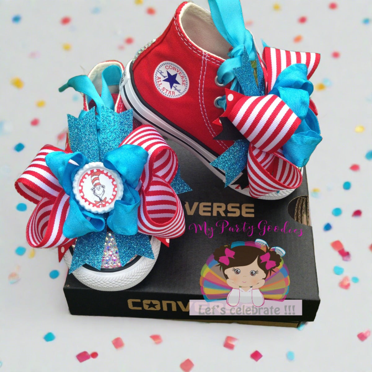 Cat in the Hat Birthday Shoes, Personalized Birthday Shoes