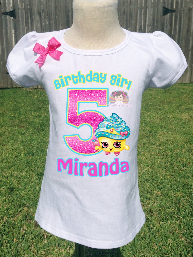 Shopkins Birthday Shirt -Shopkins Cupcake Queen Birthday Shirt
