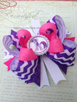 TWILIGHT SPARKLE BOW-Pony bow, Sparkle bow,Pony shoe topper, Pink and Purple bow.