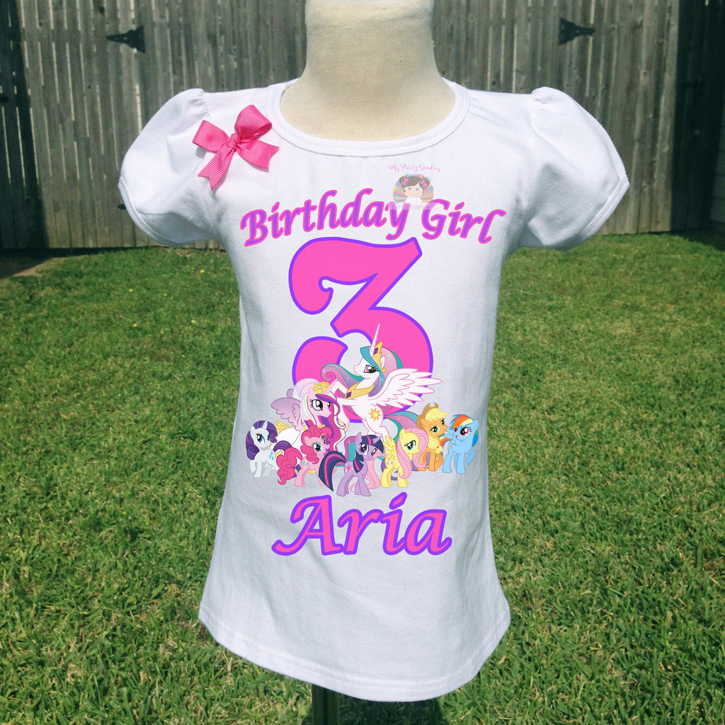 Camiseta de cumpleaños de pony, camisa de cumpleaños celestial, traje de cumpleaños personalizado de ponis, traje de cuerpo personalizado