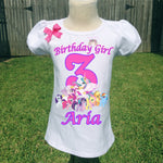 Tee-shirt d’anniversaire poney, chemise d’anniversaire céleste, body personnalisé poneys, body personnalisé