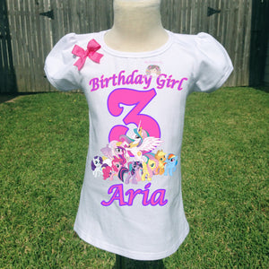 Pony Birthday tee,Celestial birthday shirt,Ponies custom b-day bodysuit, personalized bodysuit