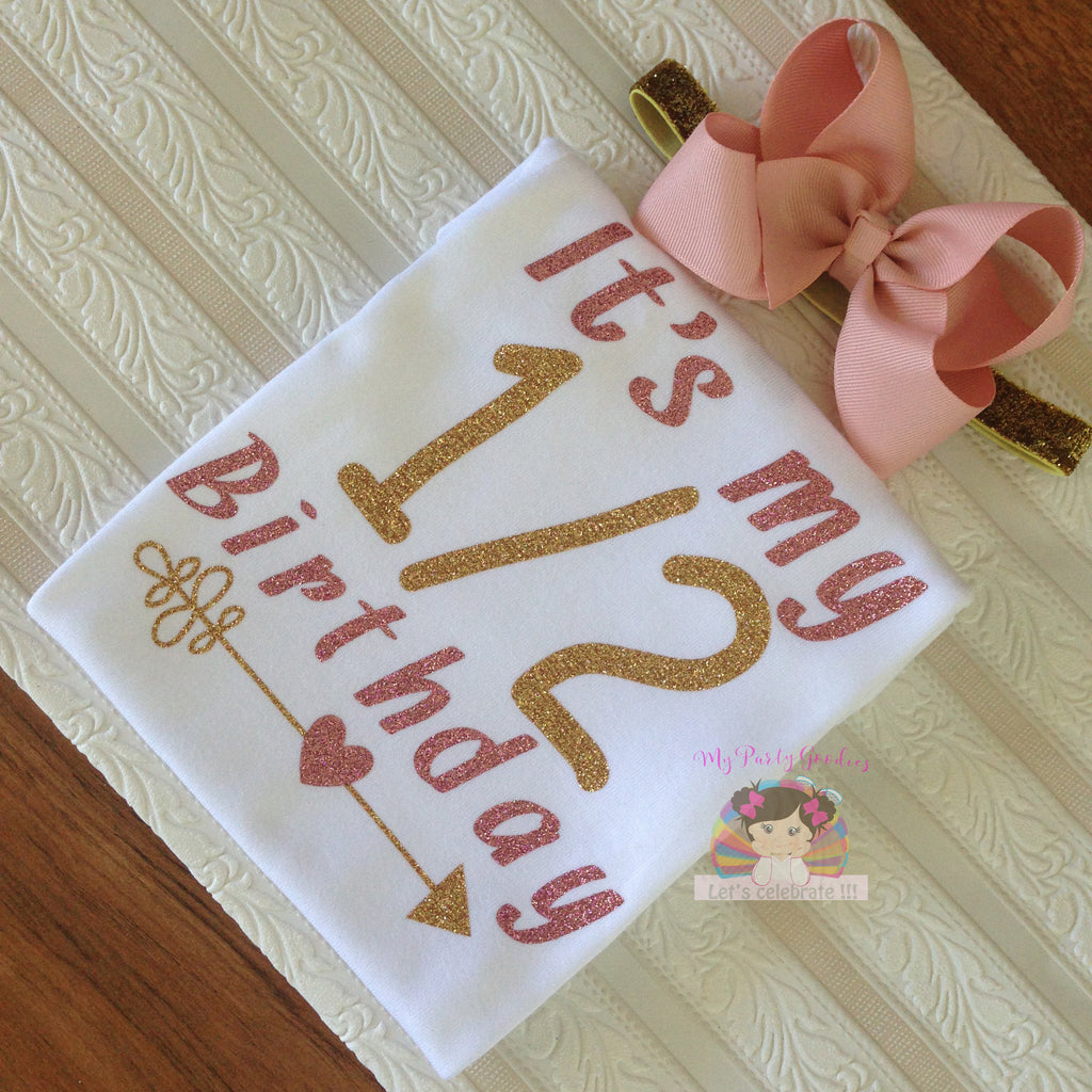 Half birthday bodysuit girl, Baby girl half birthday, 1/2 birthday onesie