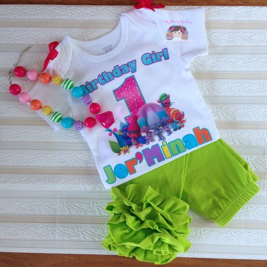 Trolls Birthday Shirt-Poppy Troll Birthday Shirt-Girl Birthday Shirt