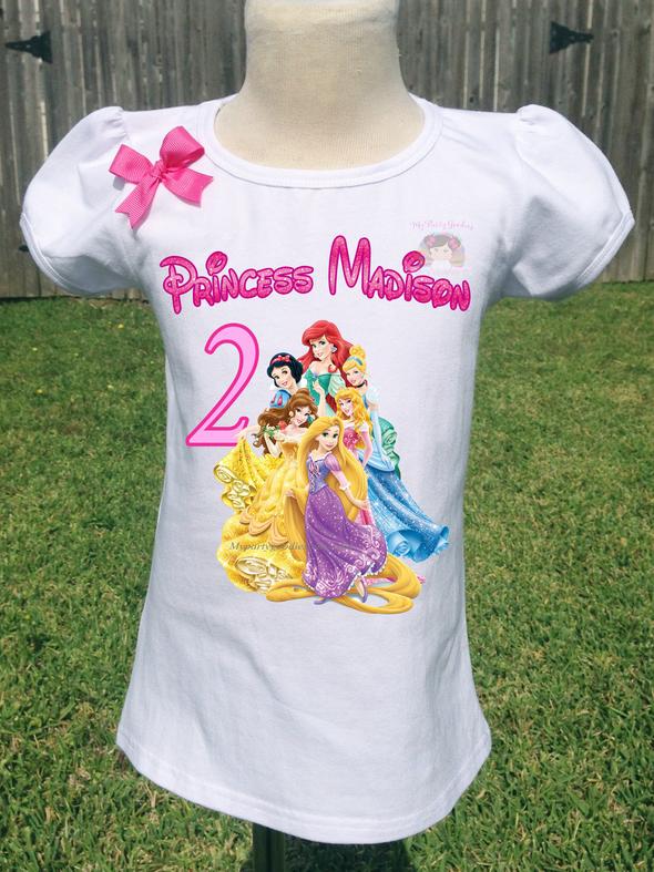 Disney Princesses Birthday Shirt-Princesses Girl Shirt