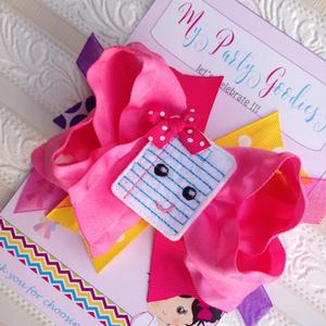 Notebook Paper Hair Bow-Back to School Bow