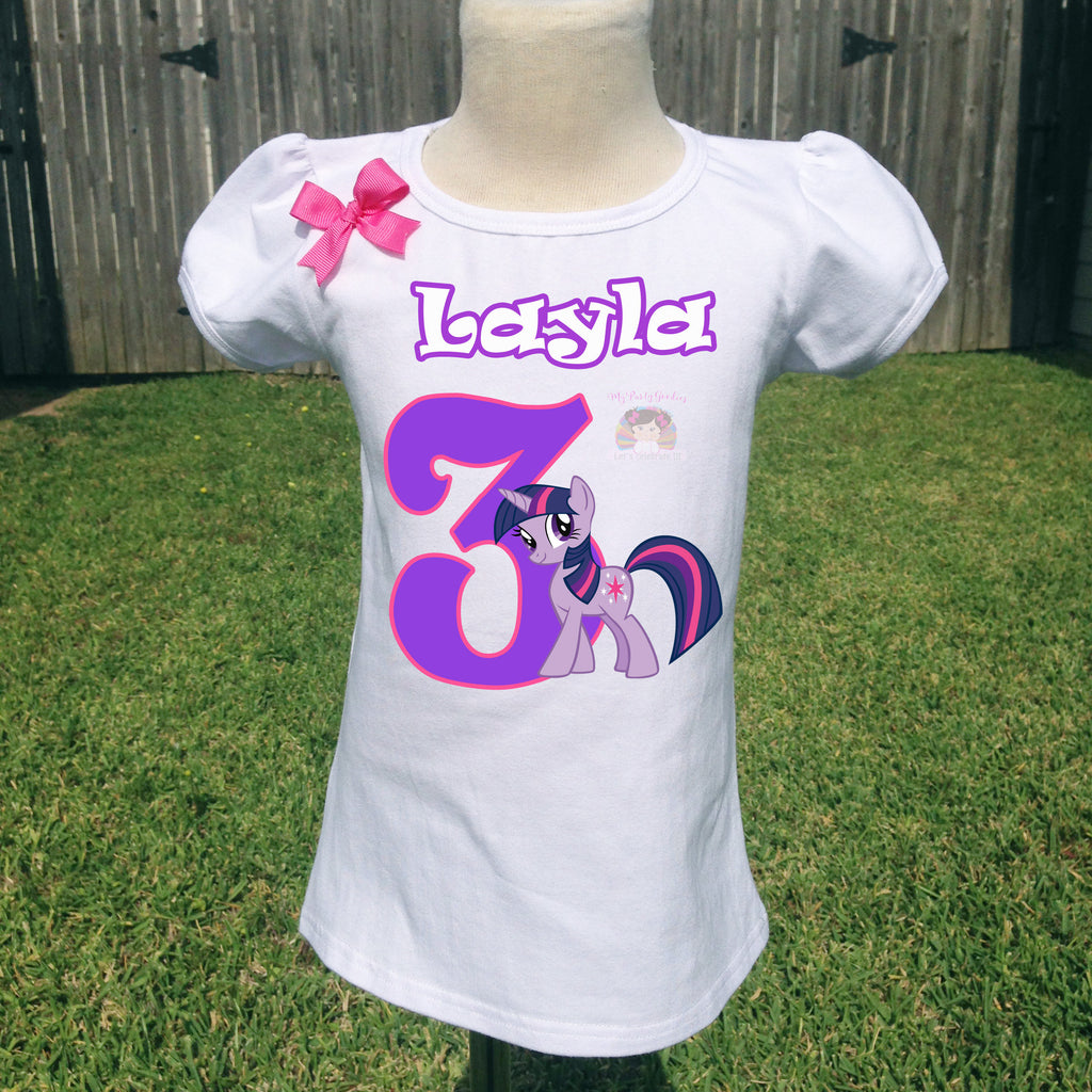 Chemise de poney, chemise d’anniversaire scintillante crépusculaire, chemise d’anniversaire de petit poney, poney d’anniversaire personnalisé.