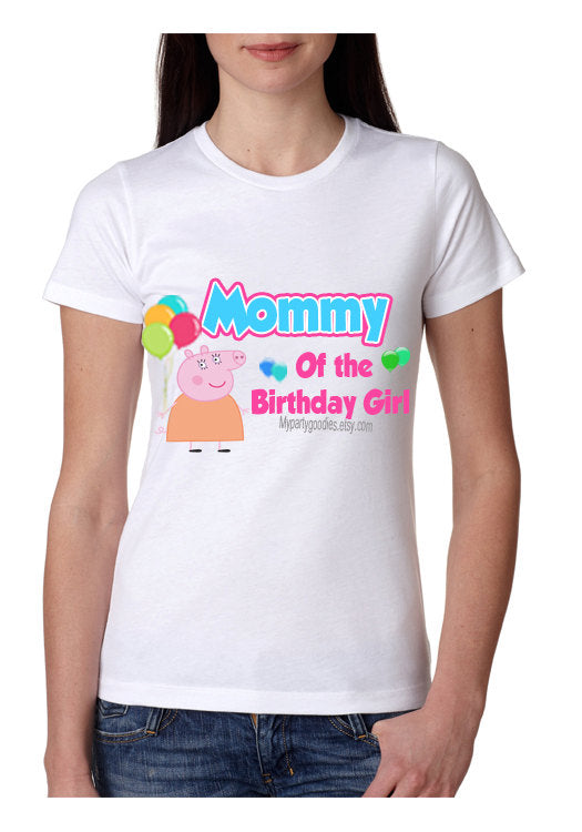 Chemise de maman Peppa pig, chemise d’anniversaire assortie, chemise d’anniversaire de maman, chemise de cochon maman, chemise d’anniversaire de cochon maman, chemises d’anniversaire de maman