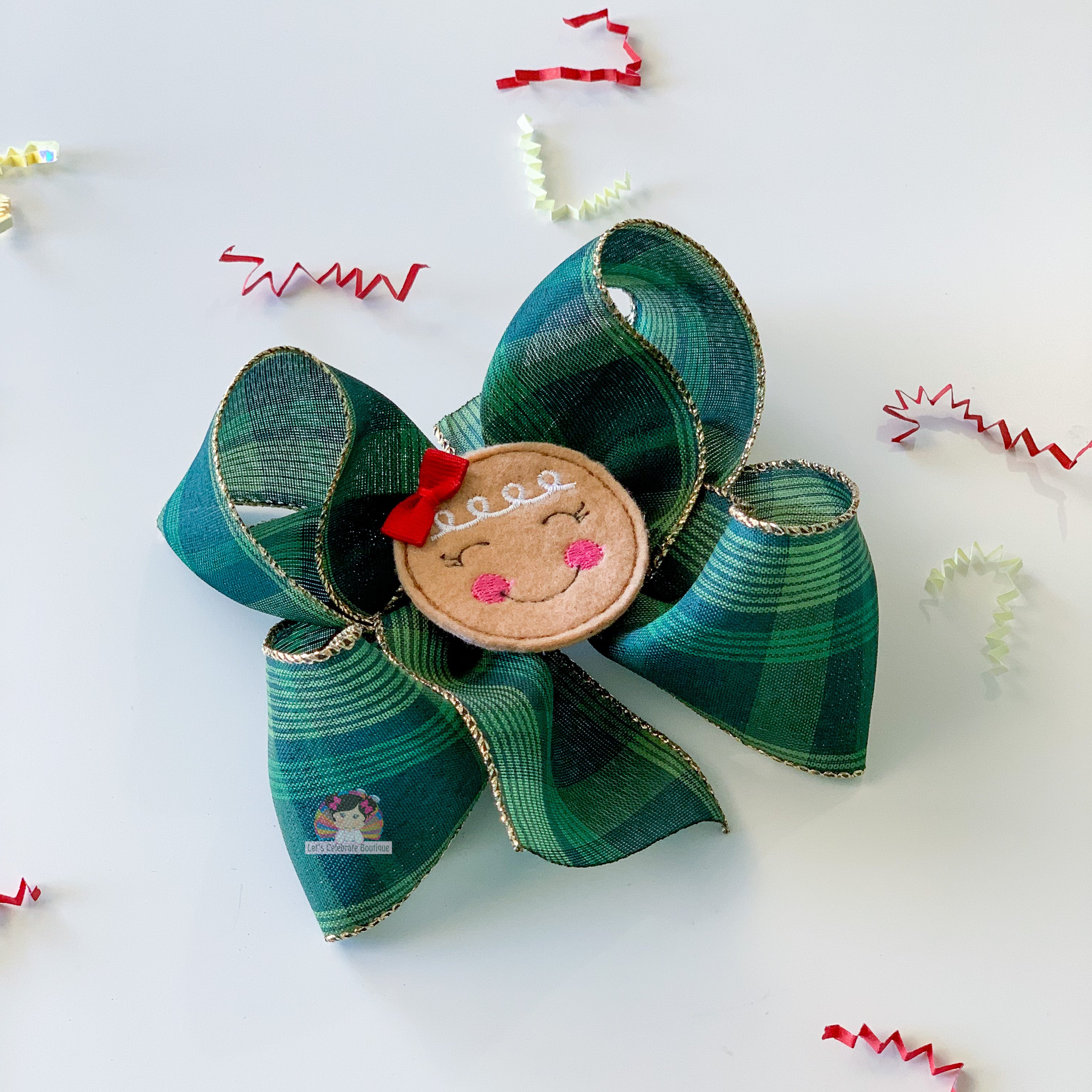 Ready To Shipped- Hunter Green plaid Bow, Green Plaid Hair Bow, Christmas girls bow, baby Bow