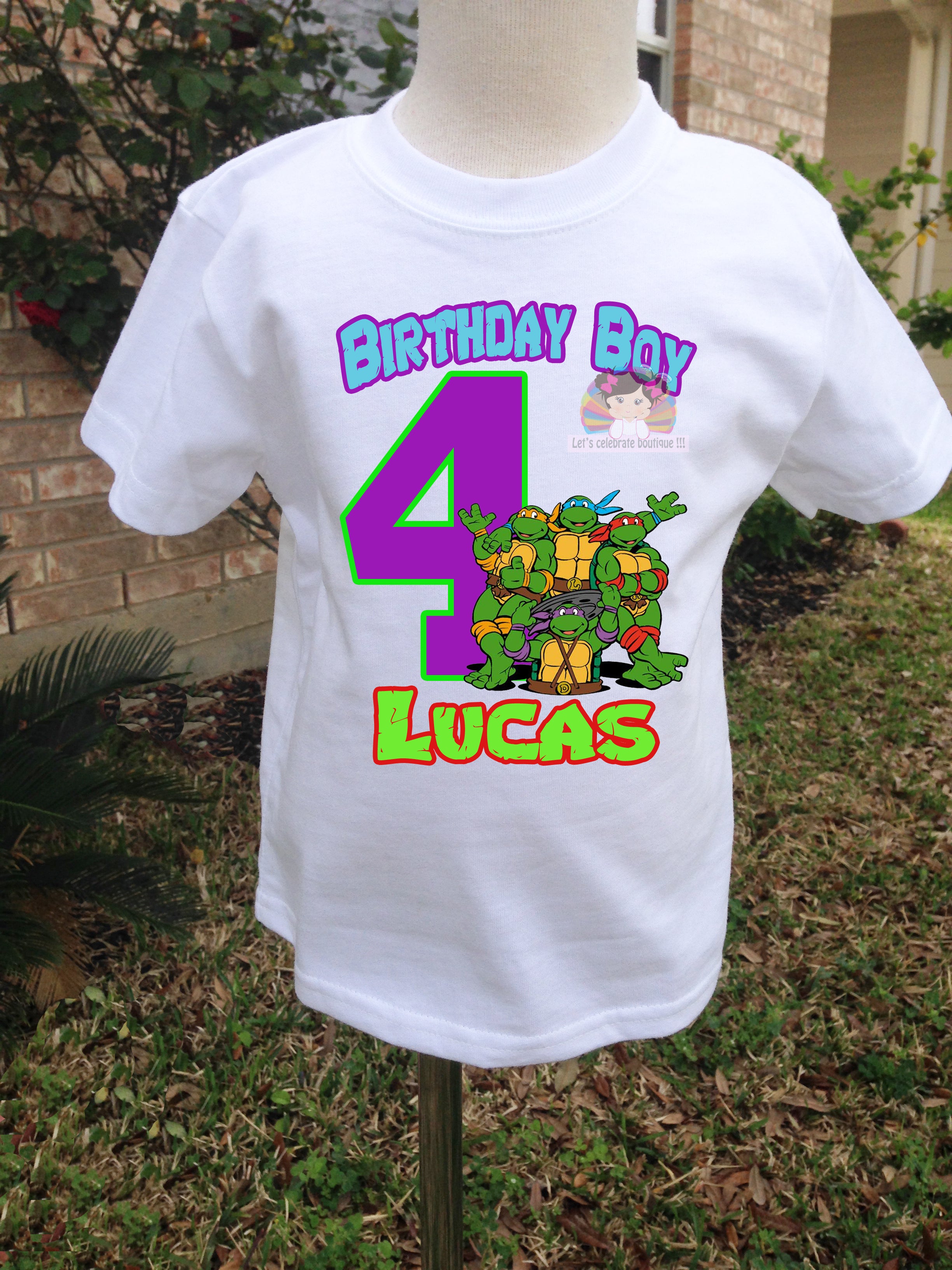 boy ninja turtle birthday shirt