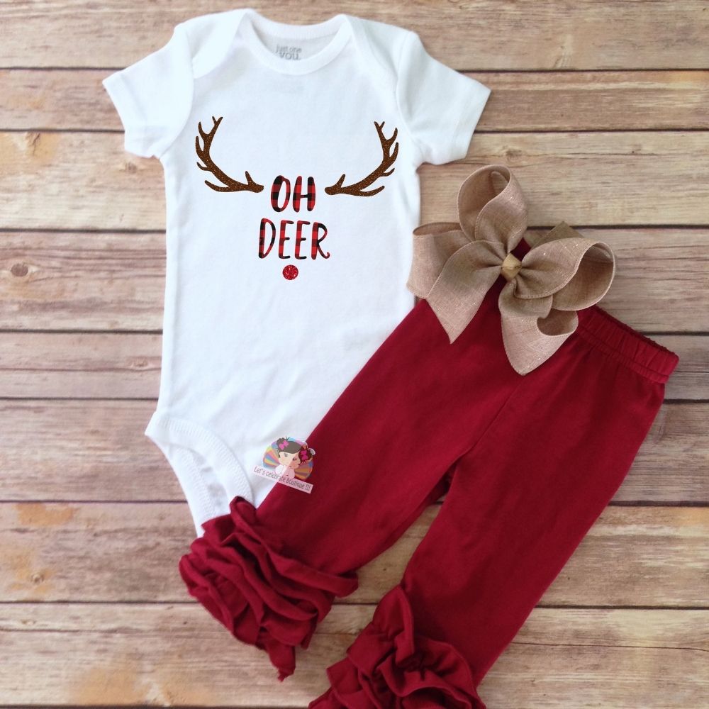 Personalized Oh Deer shirt , Oh Deer Christmas girl shirt