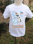 Olaf Birthday Shirt,Frozen Olaf Shirt Birthday,Olaf Boy Shirt,Boys Shirt.