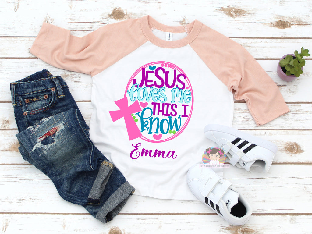 Personalized Easter Girl Shirt, Easter Ragland Girl Shirt